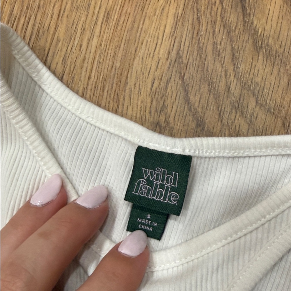 Wild Fable White Ribbed Tank Top - Picture 2 of 3